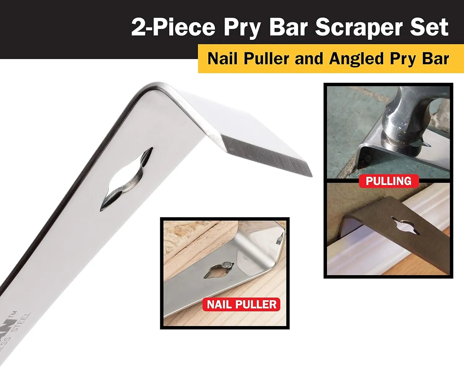 Titan 17005 2-Piece Stainless Pry Bar & Scraper Set