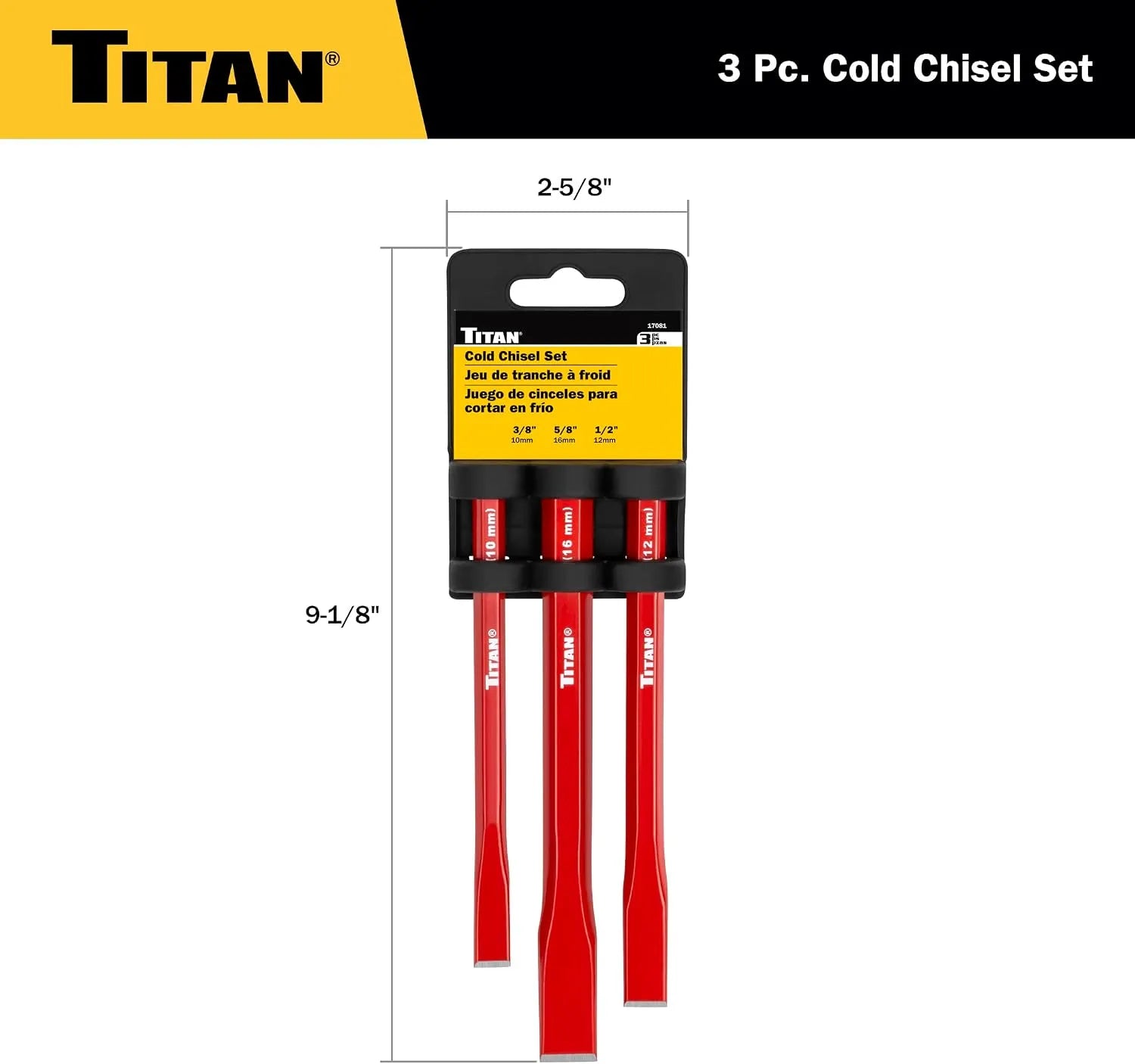Titan 17081 3-Piece Chisel Set