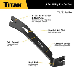 Titan 17121 3-Piece Utility Pry Bar Set