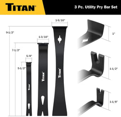 Titan 17121 3-Piece Utility Pry Bar Set
