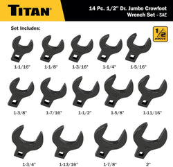 Titan 61202 1/2 in. Drive Spring-Loaded Crowfoot Wrench
