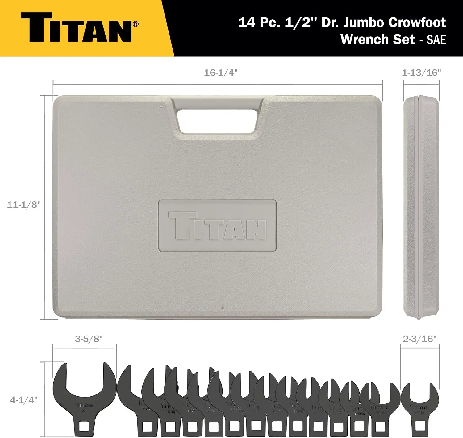 Titan 61202 1/2 in. Drive Spring-Loaded Crowfoot Wrench