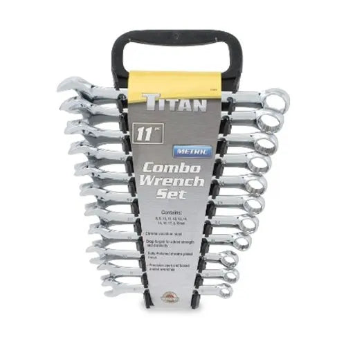 Titan 17312 11-Piece Metric Polished Wrench Set