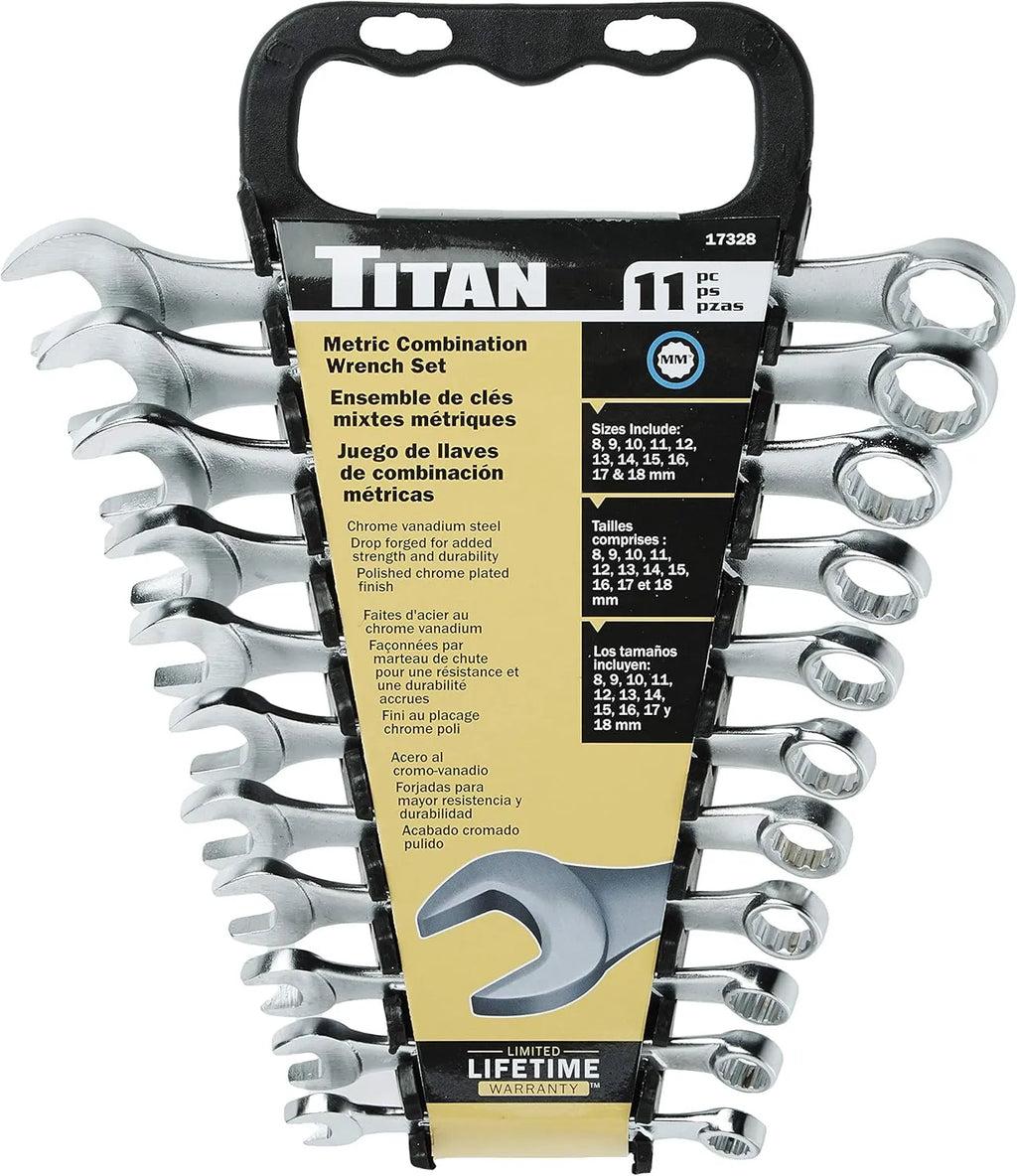 Titan 17328 11-Piece Metric Raised Panel Wrench Set