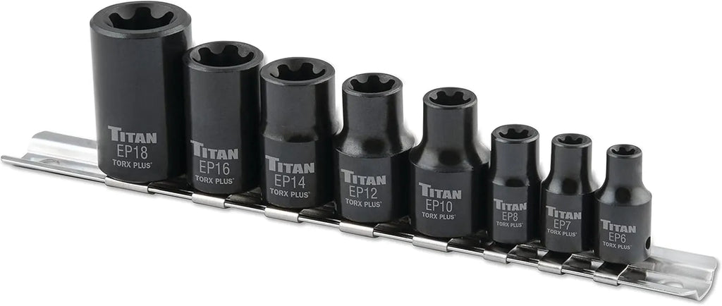 Titan 17418 8-Piece External TORX Plus Socket Set