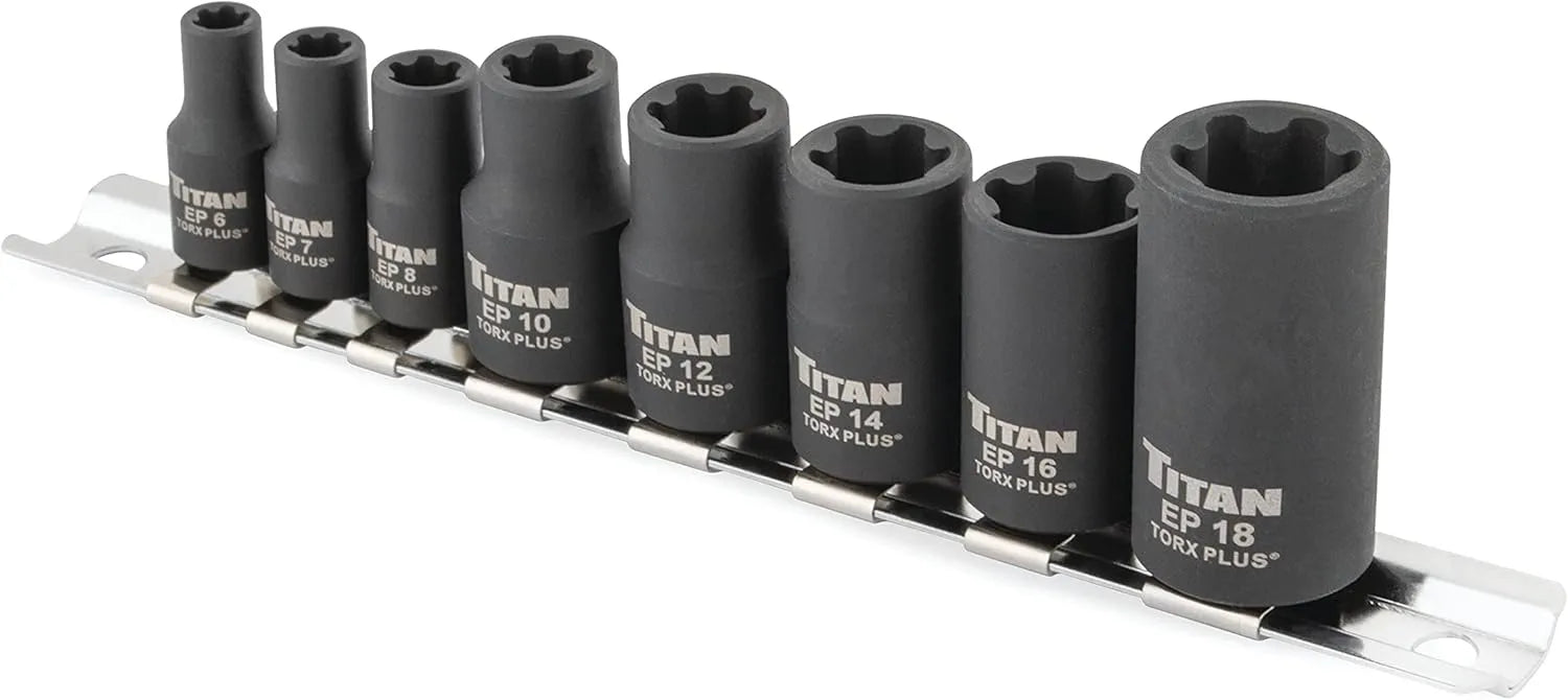 Titan 17418 8-Piece External TORX Plus Socket Set