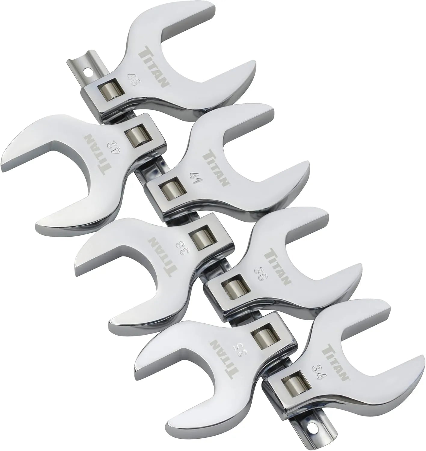 Titan 17670 7-Piece 1/2-Inch Drive Metric Jumbo Crowfoot Wrench Set