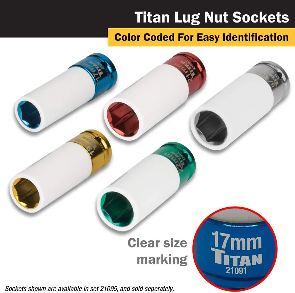 Titan 21091 17 mm 1/2 in. Drive Non-Marring Lug Nut Socket