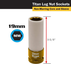 Titan 21092 19 mm 1/2 in. Drive Non-Marring Lug Nut Socket