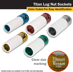 Titan 21092 19 mm 1/2 in. Drive Non-Marring Lug Nut Socket