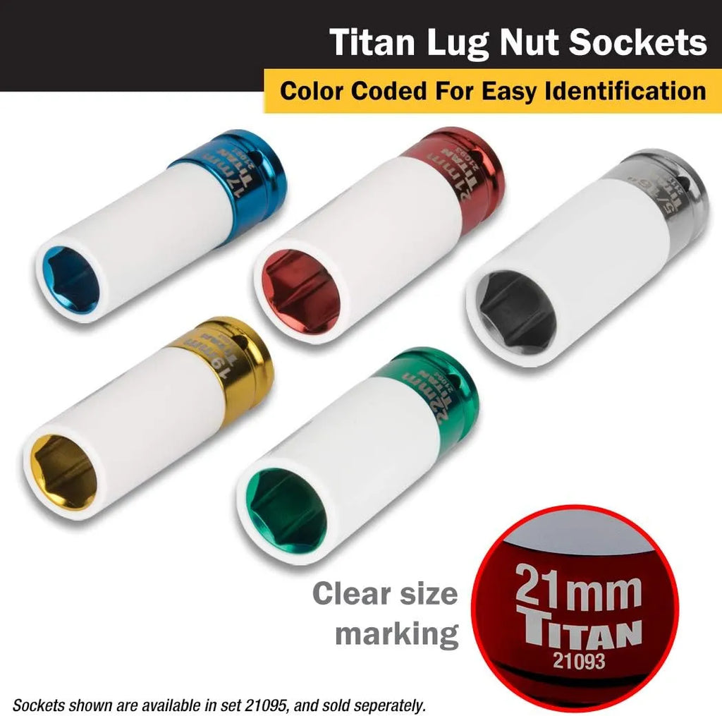 Titan 21093 21 mm 1/2 in. Drive Non-Marring Lug Nut Socket