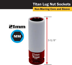 Titan 21093 21 mm 1/2 in. Drive Non-Marring Lug Nut Socket