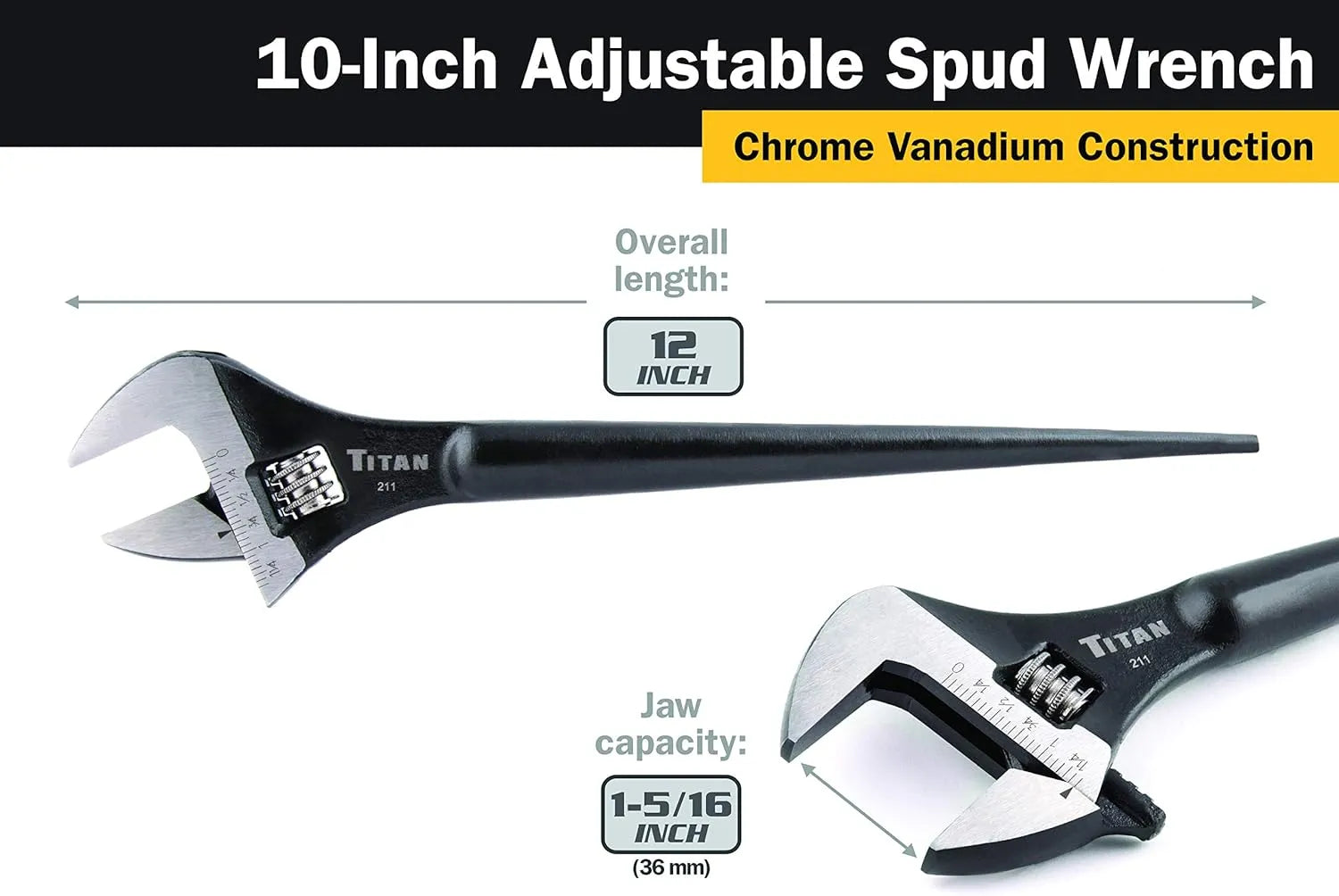 Titan 211 10-Inch Adjustable Construction Wrench