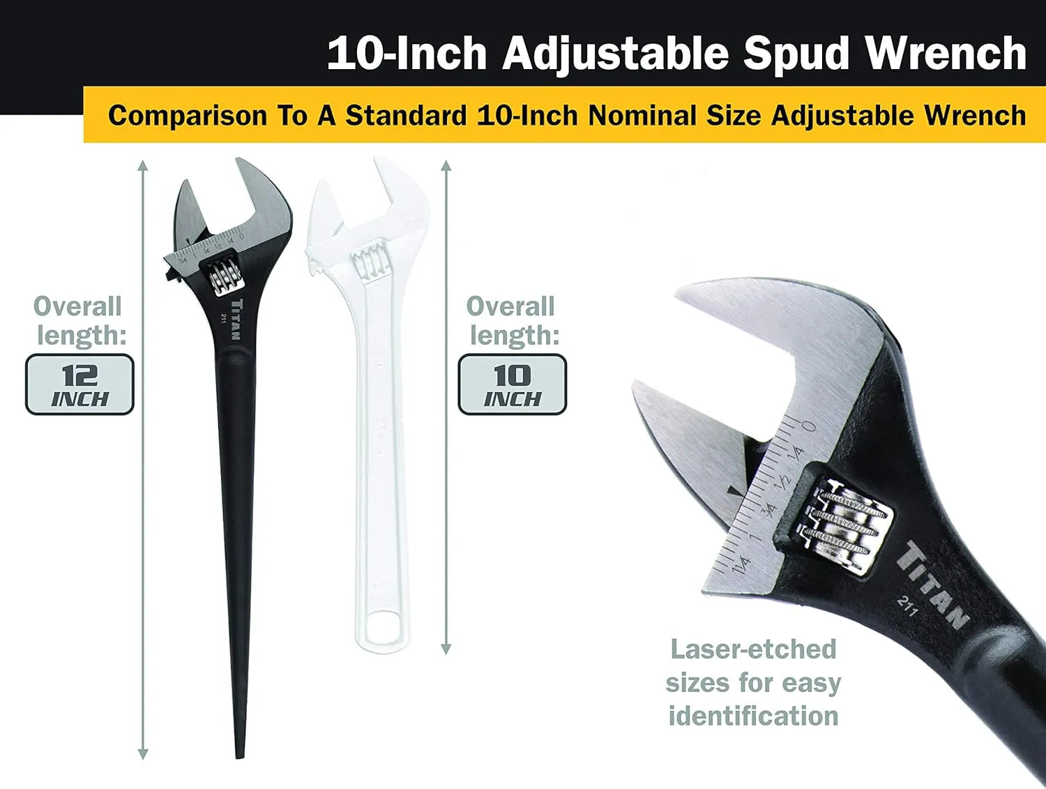 Titan 211 10-Inch Adjustable Construction Wrench