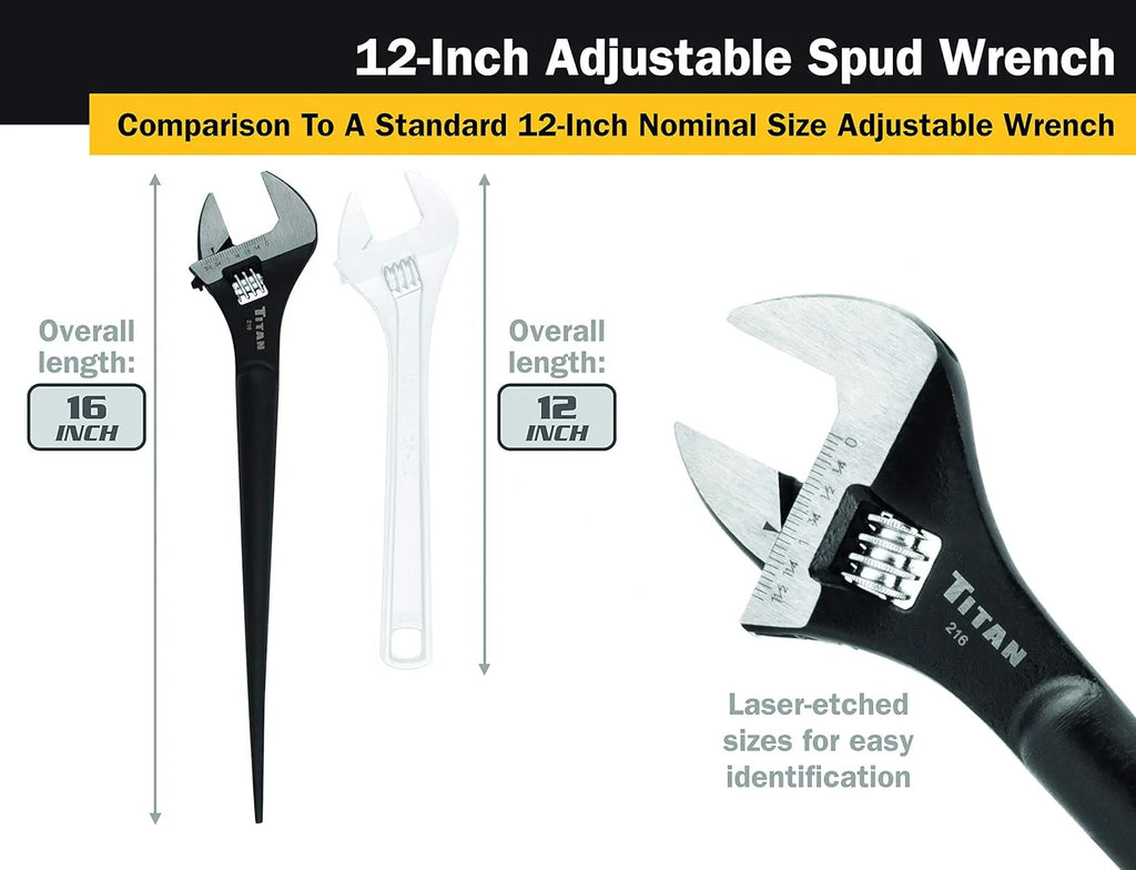 Titan 216 12-Inch Adjustable Construction Wrench