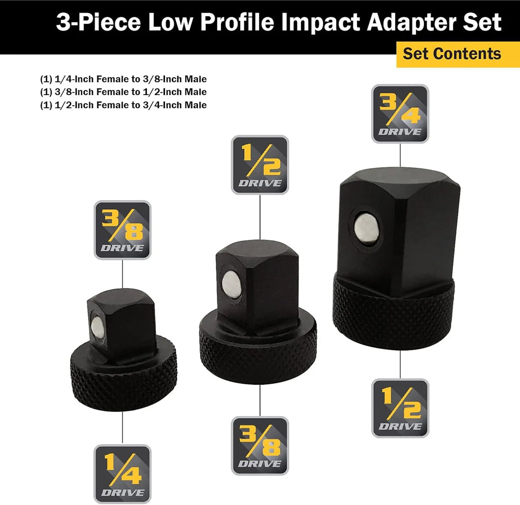 Titan 30936 3-Piece Low-Profile Impact Socket Adapter Set
