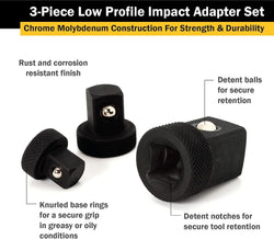 Titan 30936 3-Piece Low-Profile Impact Socket Adapter Set