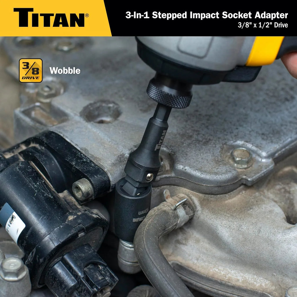 Titan 49005 3/8 & 1/2" Drive 3-in-1 Stepped Impact Socket Adapter