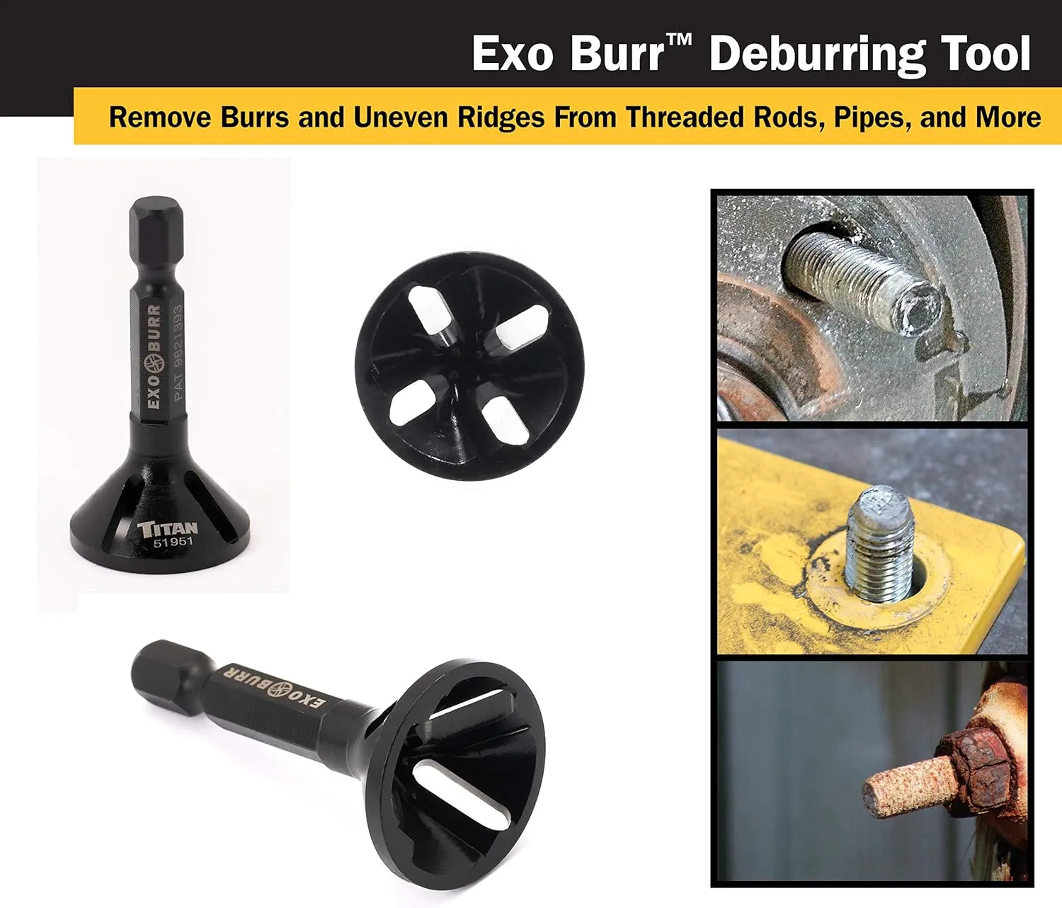 Titan 51951 Exo-Burr Small External Thread Deburring Tool