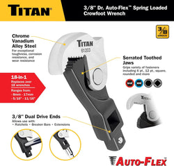 Titan 61203 3/8 in. Drive Spring-Loaded Crowfoot Wrench