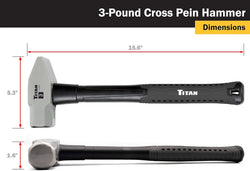 Titan 63004 3 lb. Cross Pein Hammer