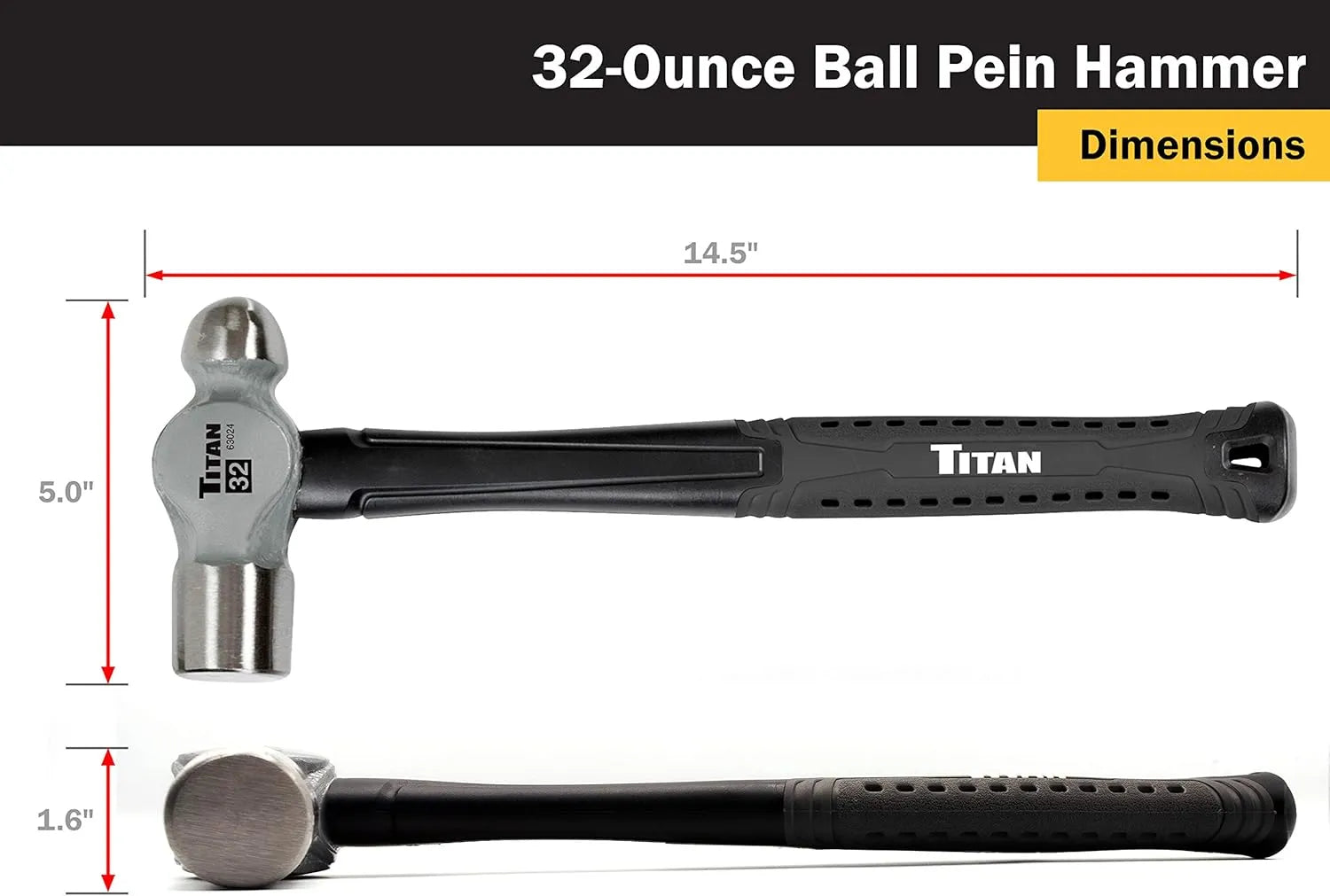 Titan 63024 32 oz Ball Pein Hammer