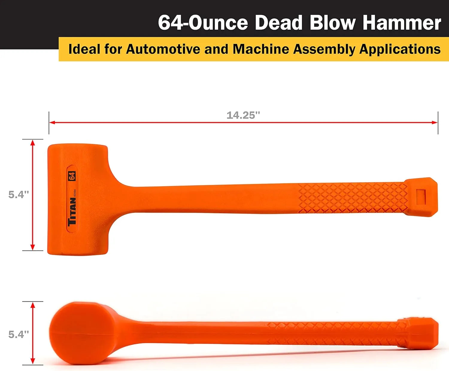 Titan 63164 64 oz (4 lb) Hi-Viz Dead Blow Hammer