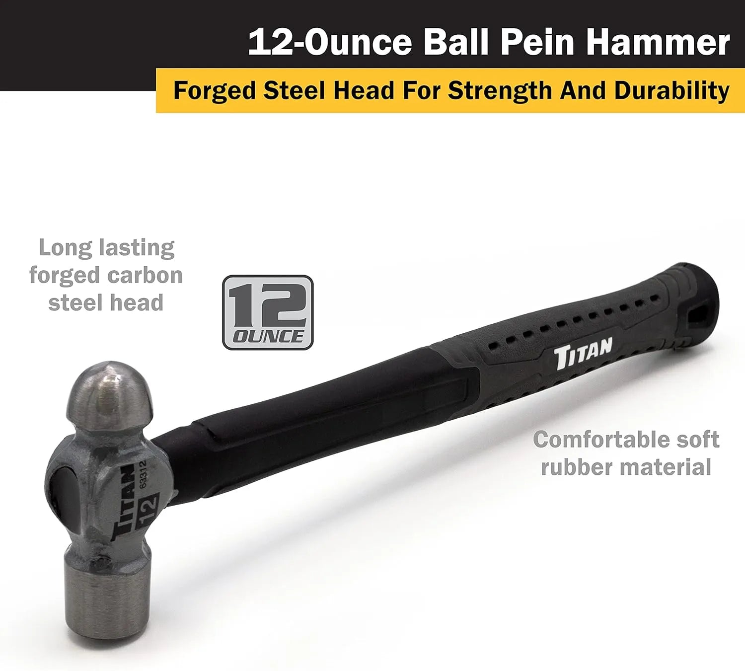 Titan 63312 12 oz Ball Pein Hammer