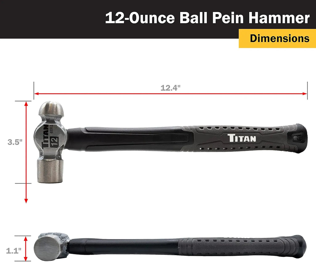 Titan 63312 12 oz Ball Pein Hammer
