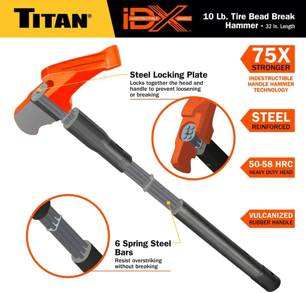 Titan 63610 iDX 10 lb. Indestructible Bead Break Hammer