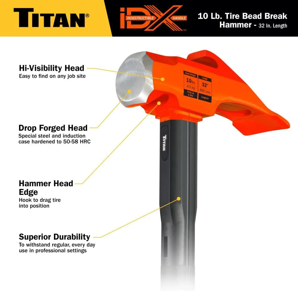 Titan 63610 iDX 10 lb. Indestructible Bead Break Hammer