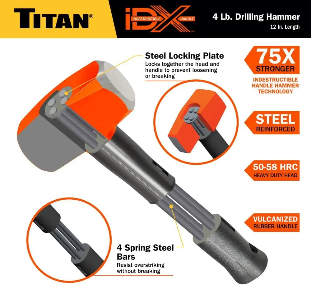 Titan 63614 iDX 4 lb. Indestructible Drilling Hammer