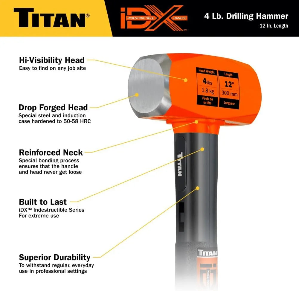 Titan 63614 iDX 4 lb. Indestructible Drilling Hammer