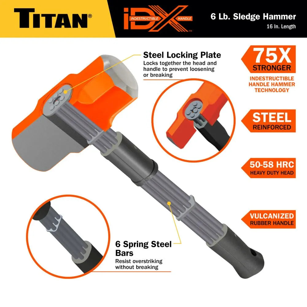 Titan 63616 iDX 6 lb. Indestructible Sledge Hammer