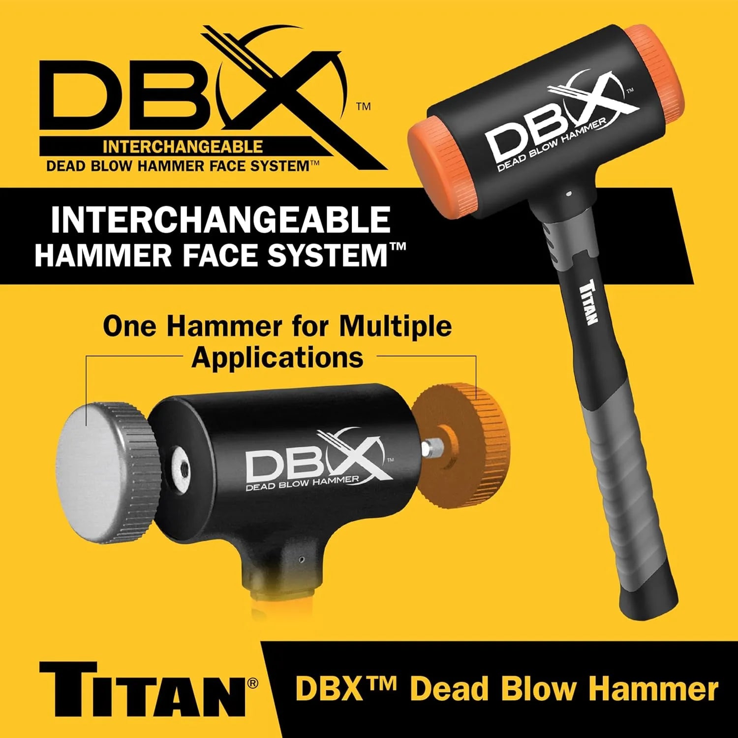 Titan 63630 DBX 28 oz Dead Blow Hammer with Polyurethane & Brass Caps