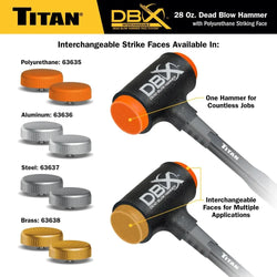 Titan 63630 DBX 28 oz Dead Blow Hammer with Polyurethane & Brass Caps