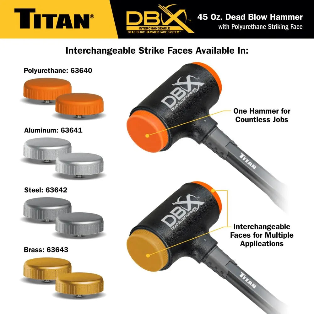 Titan 63645 DBX 45 oz Dead Blow Hammer with Polyurethane Faces