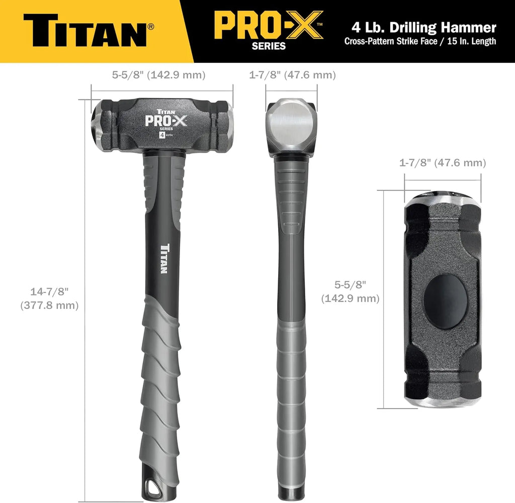 Titan 63704 Pro-X 4 lb. Cross Pattern Drilling Hammer