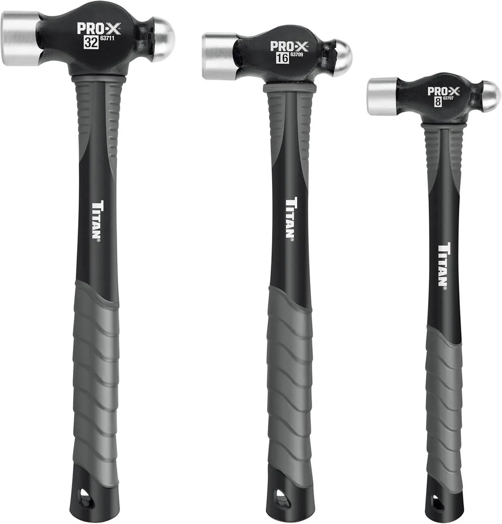 Titan 63706 3-Piece Pro-X Ball Pein Hammer Set