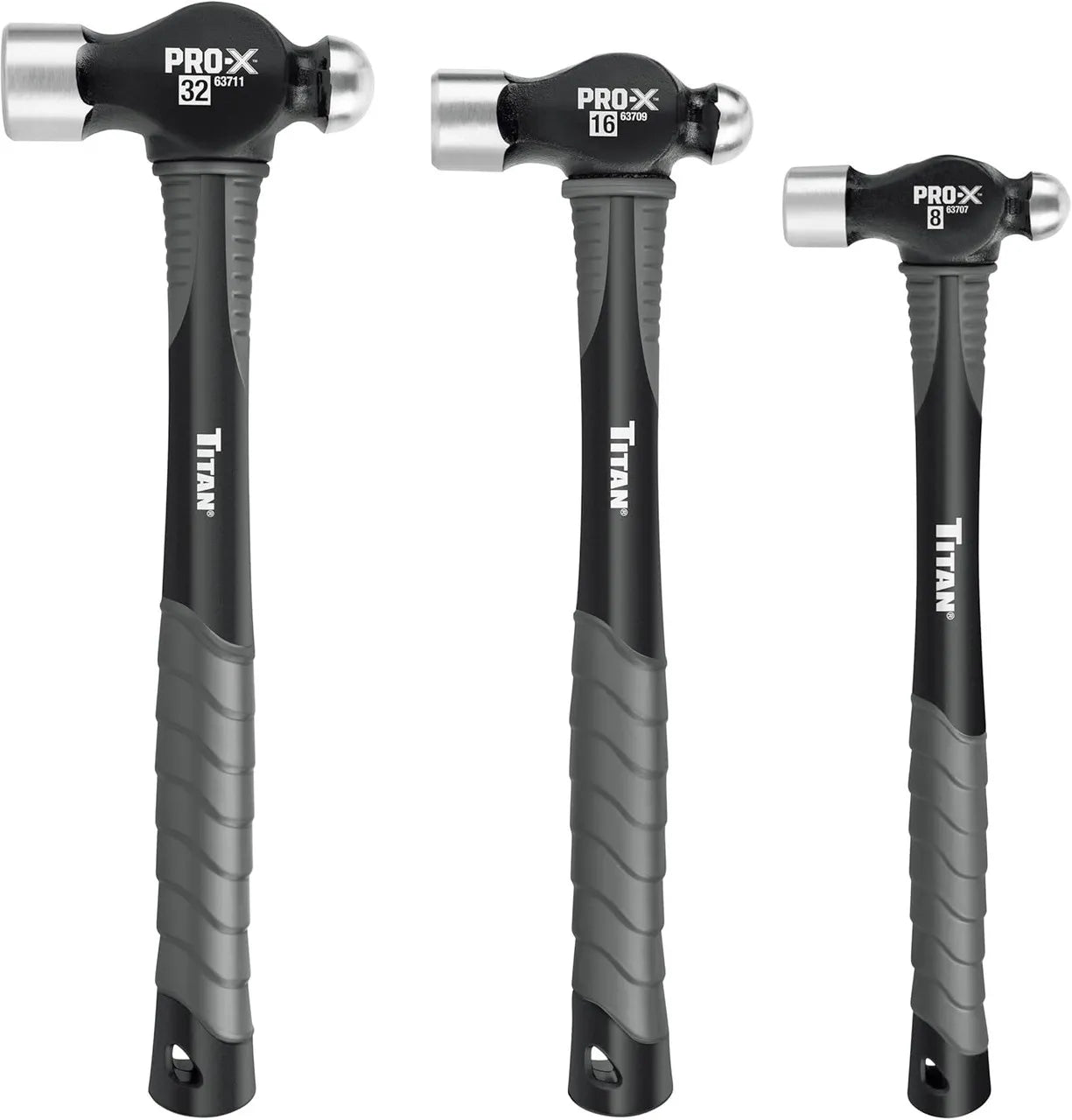Titan 63706 3-Piece Pro-X Ball Pein Hammer Set