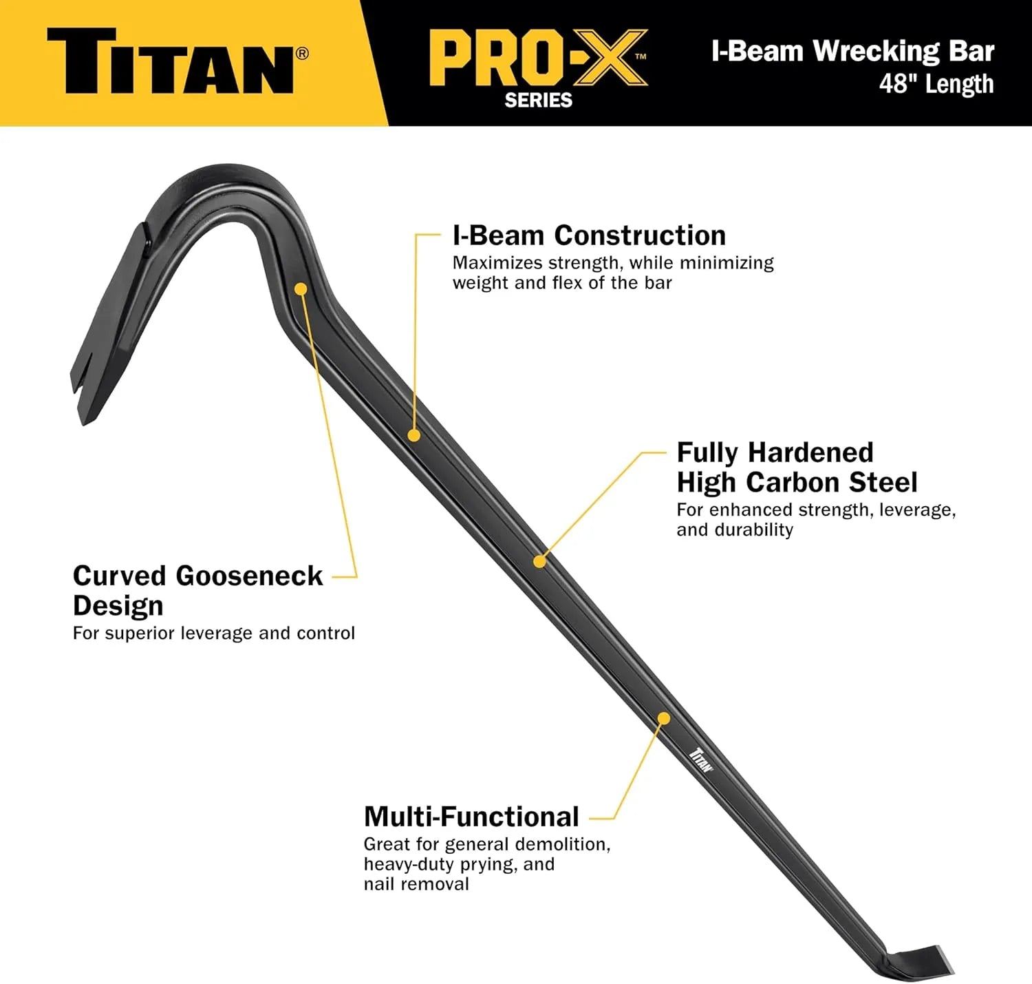 Titan 63800 Pro-X 24-Inch I-Beam Wrecking Bar
