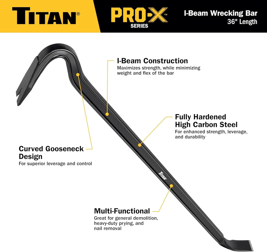 Titan 63801 Pro-X 36-Inch I-Beam Wrecking Bar