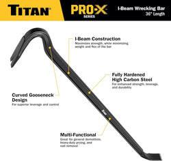 Titan 63801 Pro-X 36-Inch I-Beam Wrecking Bar
