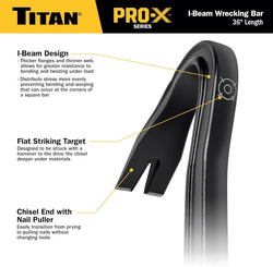 Titan 63801 Pro-X 36-Inch I-Beam Wrecking Bar