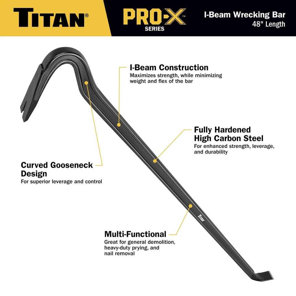 Titan 63802 Pro-X 48-Inch I-Beam Wrecking Bar