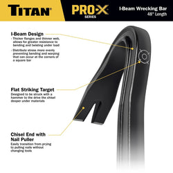 Titan 63802 Pro-X 48-Inch I-Beam Wrecking Bar