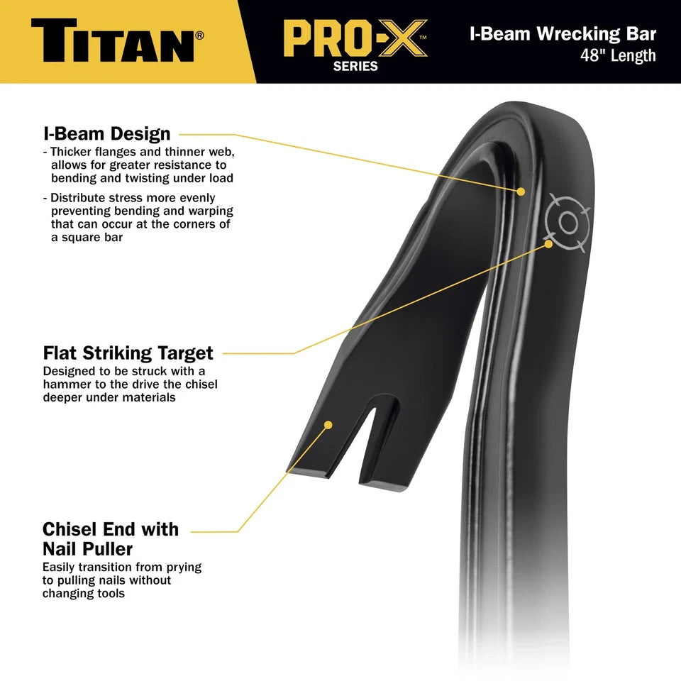 Titan 63802 Pro-X 48-Inch I-Beam Wrecking Bar