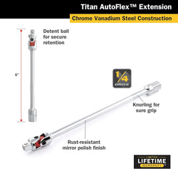 Titan 66116 1/4 in. Drive 6 in. Automotive-Flex Extension