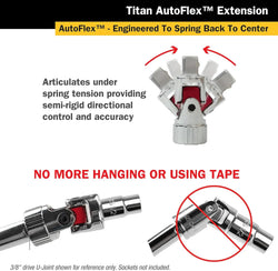 Titan 66116 1/4 in. Drive 6 in. Automotive-Flex Extension