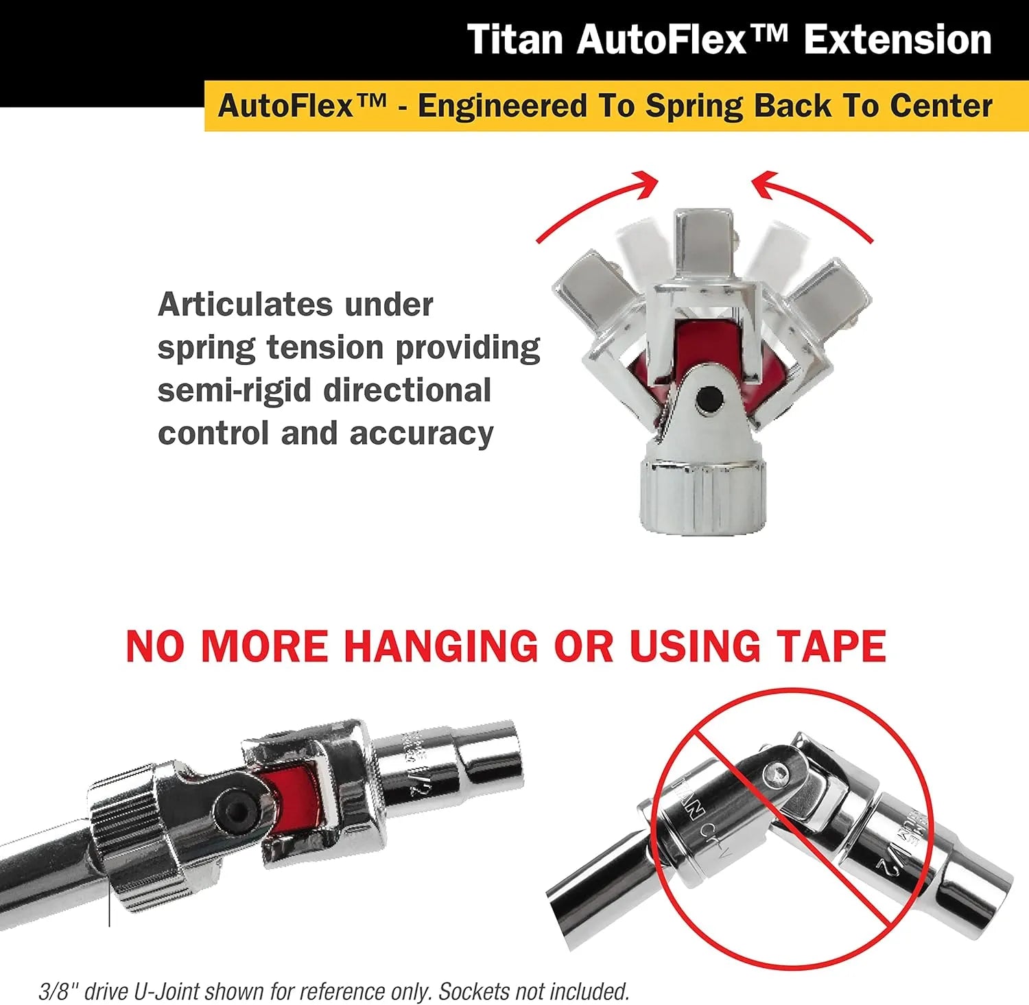 Titan 66116 1/4 in. Drive 6 in. Automotive-Flex Extension